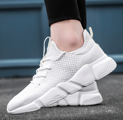 

Mens Running Trainers Gym Sports Shoes Lace Up Flat Comfy Fitness