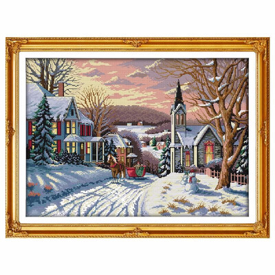 

Decdeal DIY Handmade Needlework Cross Stitch Set 58 44cm Embroidery Kit 14CT Printed Cross-Stitching Home Decoration