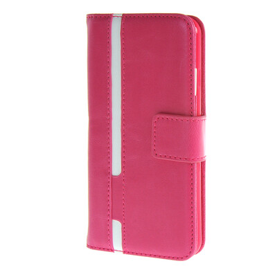 

MOONCASE Senior Leather Flip Wallet Card Slot Bracket Back чехол для Cover Apple iPhone 6 Plus (5.5") ярко розовый
