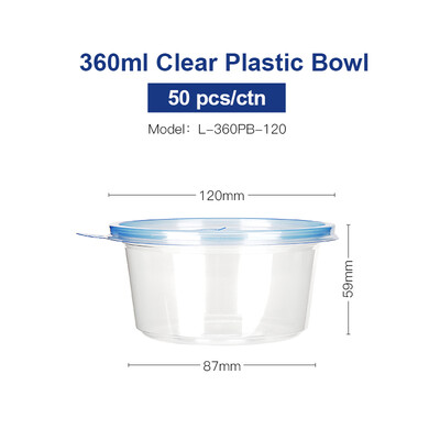 

OTOR Salad Bowl with Lid Take Away Clear Plastic Food Container Lunch Box for Fast Food Bento Microwaveable 120mm180mm 50pcs