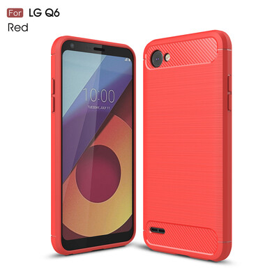 

Goowiiz Phone Case For LG Q6Q6 Plus Fashion Slim Carbon Fiber TPU Soft Silicone Prevent falling