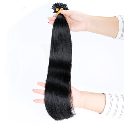

BHF HAIR Fusion hair extensions 100 Human Hair Silky Straight Keratin Fusion Capsules Brown Nail Tip Hair 1gs 20g pack