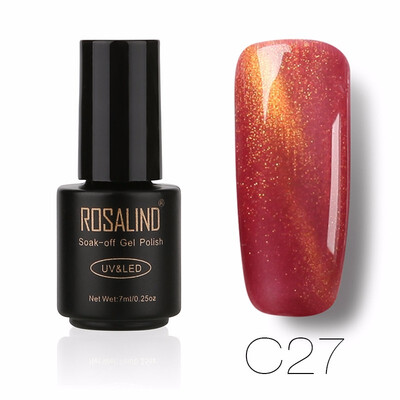 

ROSALIND Gel 1S 7ML Black Bottle 3D Cat Eyes Magnet Nail Gel Polish Effect C01-30 UV LED With Powder Glitter Nail Art