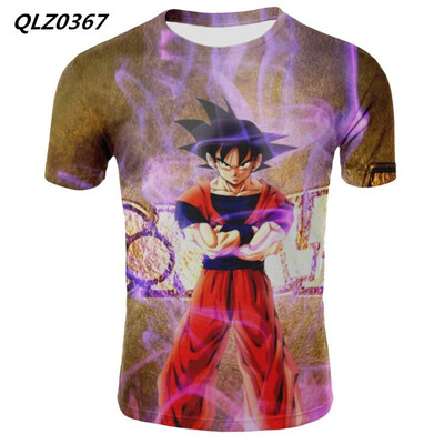 

Large Size Mens Fashion Casual T-shirt Dragon Ball Anime Print T-shirt Short Sleeve Slim Sport T-shirt Top