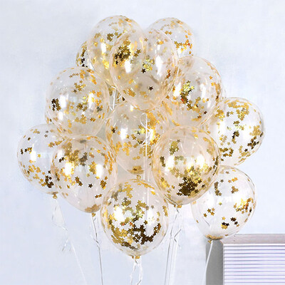 

10pcslot Gold Star Foil Confetti Transparent Balloons Party Decoration