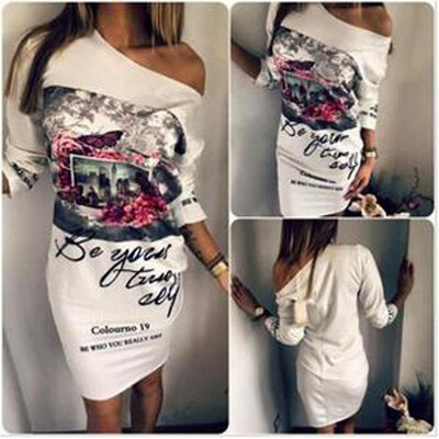 

Charms White Summer Dress Womans Halter Style Юбка Мода Письмо Печатное вечернее платье