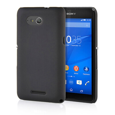 

MOONCASE Hard Rubberized Rubber Coating Devise Back ЧЕХОЛ ДЛЯ Sony Xperia E4G Black