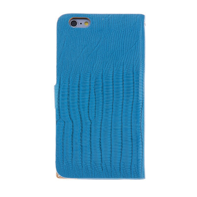 

Blue Luxury Lizard Bling Flip Magnetic Leather Wallet Case or iPhone 6 55