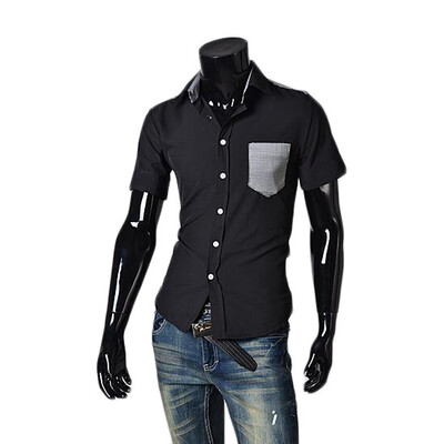 

Zogaa New Men's Shirt Grid Short Sleeve