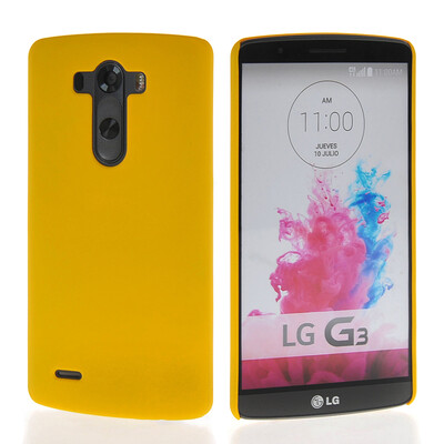 

MOONCASE Hard Rubberized Rubber Coating Devise Back чехол для LG G3 Yellow