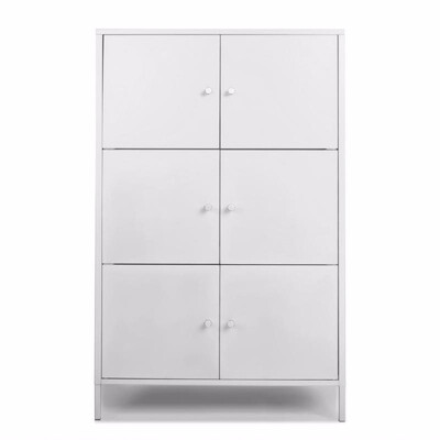

IKayaa Modern 6-Door Floor Cabinet Metal Storage Cabinets Locker Bedroom Bathroom Furniture