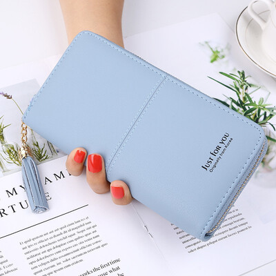 

2018 New Style Simple Casual Lady Wallet Purse Two Fold Long Zipper Horizontal Handbag