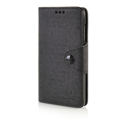 

MOONCASE Cross pattern Leather Side Flip Wallet Card Slot Pouch Stand Shell Back Case Cover for Microsoft Lumia 535 Black