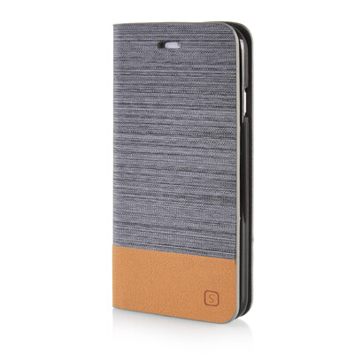

MOONCASE Canvas Design Leather Side Flip Wallet Stand Shell Back Case Cover for Apple iPhone 6 Plus ( 5.5 inch ) Dark Brown