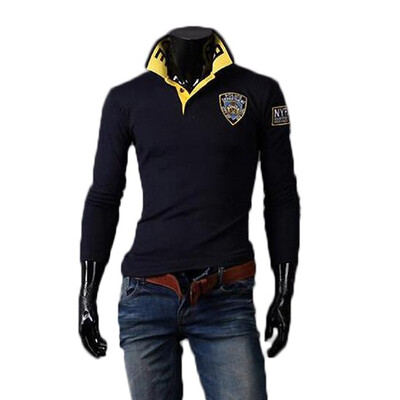 

Zogaa New Mens Polo Shirt Fashion Printing Slim Embroidery