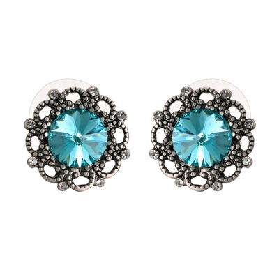 

Yoursfs Vintage Earrings Round Austrian Crystal Shaped Studs Dainty Earrings