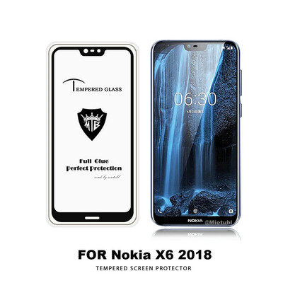 

для Nokia X6 TA-1099 5.8 "полная крышка для стекла AB с закаленным стеклом для Nokia X6 TA-1099 5.8" Анти-отпечатка пальца