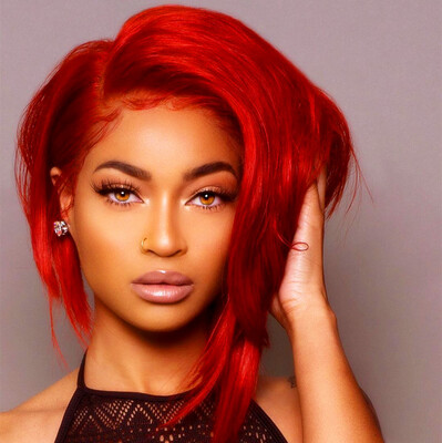 

Red fashion bob hair Straight hair lace front wig