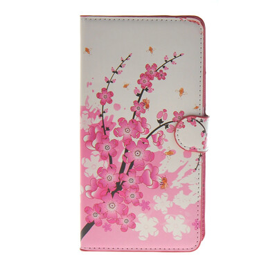 

MOONCASE Plum flower style Leather Side Flip Wallet Card Slot Stand Pouch ЧЕХОЛ ДЛЯ Samsung Galaxy Mega 2 G750F