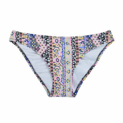 

2018 Girls Sexy Low Waist Candy Colors Bikini Bottom Women Print Cheeky Small Swim Briefs Sporty Shorts