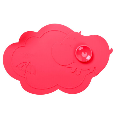 

Glasslock baby baby silicone non-slip table mat cartoon waterproof insulation pad red hippo
