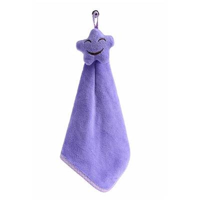 

Cntomlv Smiling Face Hanging Hand Towels Kitchen Towel Coral Velvet Absorbent Lint-Free Cloth Dishcloths Easy to clean