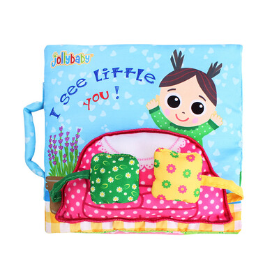 

Jollybaby three-dimensional cloth book early education 6-12 months baby 0-1-3 years old baby educational toys tear not bad Di La Hide&Seek cloth book