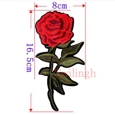 

1 Pc Brand Flower Patches Big Stickers Embroidery 3D Red Rose Applique Motif Applique Garment Women DIY Clothes Wedding Patch