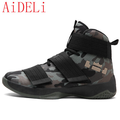 

AiDELi Couple models breathable camouflage basketball shoes non-slip wear rubber bottom shoes