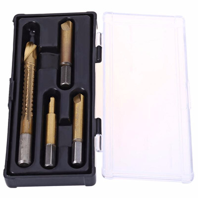 

4pcs Titanize Wood Screw Remover Extractor Saw Drill