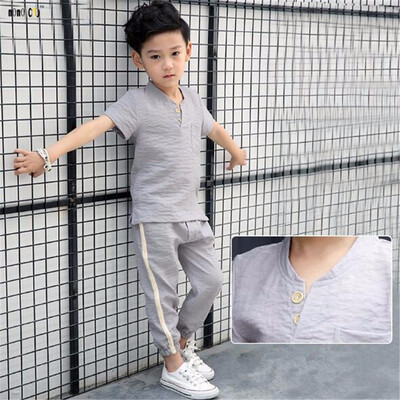 

Children Tracksuit Boy Clothes Sets Summer Tops & Pants Solid Short Casual Sports Kids Outfit 4 5 6 7 8 9 10 11 12 13 14 Years