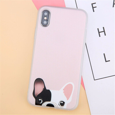 

Cute Cartoon Rabbit Case For iPhone 6 6S 7 8 X Plus 3D Relief Flower Soft TPU Phone Cases