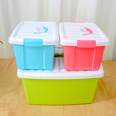 

Maybelline portable plastic storage box toy clothes storage box finishing box 30L10L2 three sets of random colors