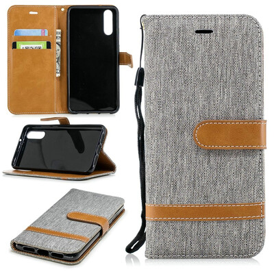 

BEFOSPEY Mixed Colors Denim PU LeatherSoft TPU Card Slot Stand Wallet Case For Huawei P2058"