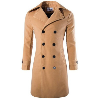

Zogaa New Men's Wool Coat Double Breasted