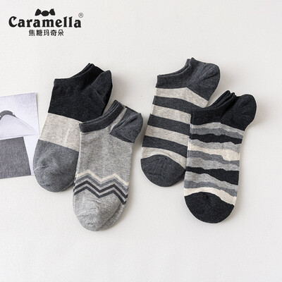 

Caramella socks mens boat socks casual sports cotton socks comfortable breathable shallow mouth socks 53454 maple leaf code