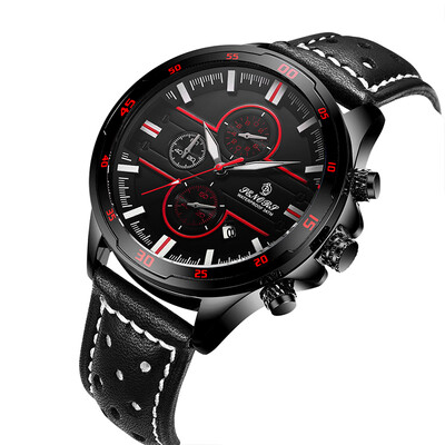 

Sports Watches For Men Leather Band 30M Waterproof Chronograph Wrist Watch
