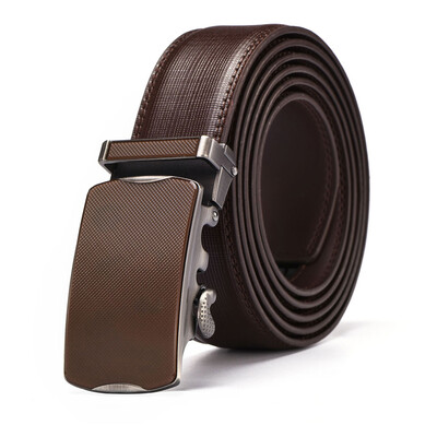 

XHtang Mens Belt Autolock Honorable Leather Ratchet Belt Automatic Buckle Belt Strap Suit Belt Jeans Gift