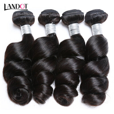 

9A Malaysian Virgin Hair Loose Wave 100 Human Hair Weave 4 Bundles Natural Black Color Malaysian Loose Wavy Curly Hair Extensions