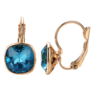 

Yoursfs Leverback Earrings 18k White/Rose Gold Plated Fashion Jewelry Women Square Crystal Dangle/Drop Earrings