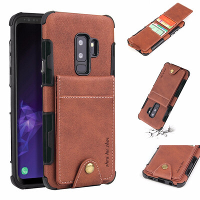 

SHS Phone Case For Samsung Galaxy S9S9 PlusA8A8 2018 Fashion Linen Clasp Card slot Multifunctional Wallet Full Cover