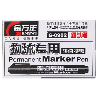 

Genvana G-0902 Single Head Oil Marker - Black 10 Pack