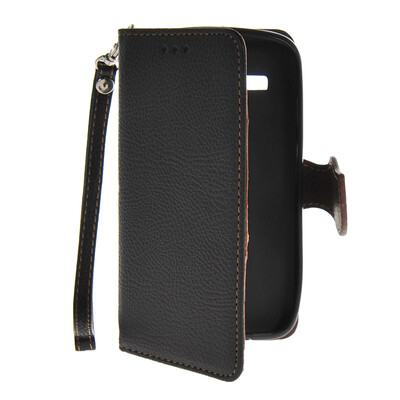

MOONCASE Litch Skin Leather Side Flip Wallet Card Holder Pouch with Kickstand Case Cover for Motorola Moto G Black