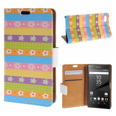 

MOONCASE for Sony Xperia Z5 Compact ( Z5 Mini ) Case Flip Leather Foldable Stand Feature Case Cover [Pattern series] /a01