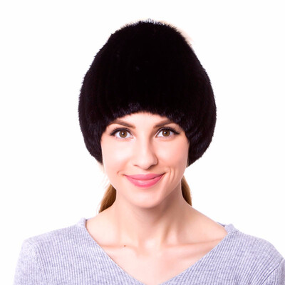 

JKP Autumn&winter womens hats natural mink fur high quality handmade fox fur decoration 2018 new hot fashion trend