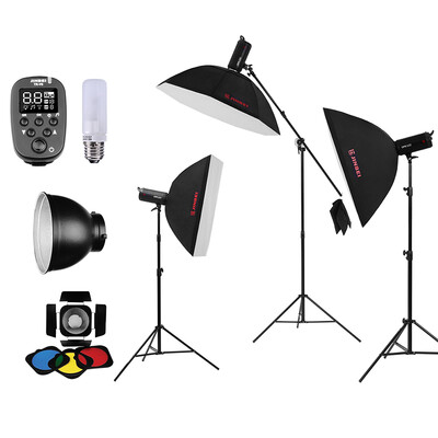 

Jinbei DPEII600 Studio Flash Studio Fill Light E-commerce Model Portrait Home Shooting Studio Equipment Photography Light Soft Light Photo Lights Three Lights Set