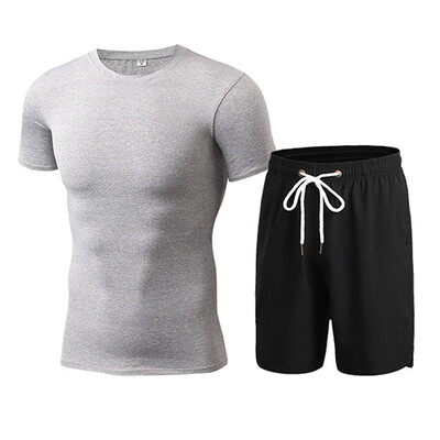 

Running Quick Dry Gym Sportswear T-Shirt Shorts Tracksuit Sets Men Sports Suit