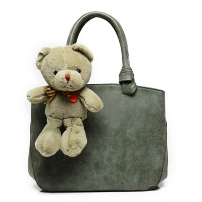 

Fashion matte leather handbag with cute Winnie casual shoulder bags leather tote bags for women desigual bag bolsa feminina