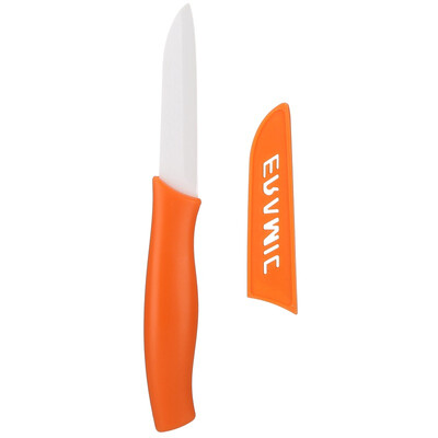 

Ice frost trumpet ceramic fruit knife peeler colored knife with sheath (color random) IC-32