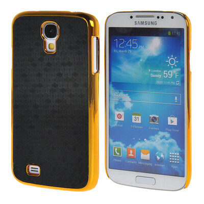 

MOONCASE Galsxy S4 Case Gold Chrome Scale films Style Hard Back Case Cover for Samsung Galsxy S4 I9500 Black